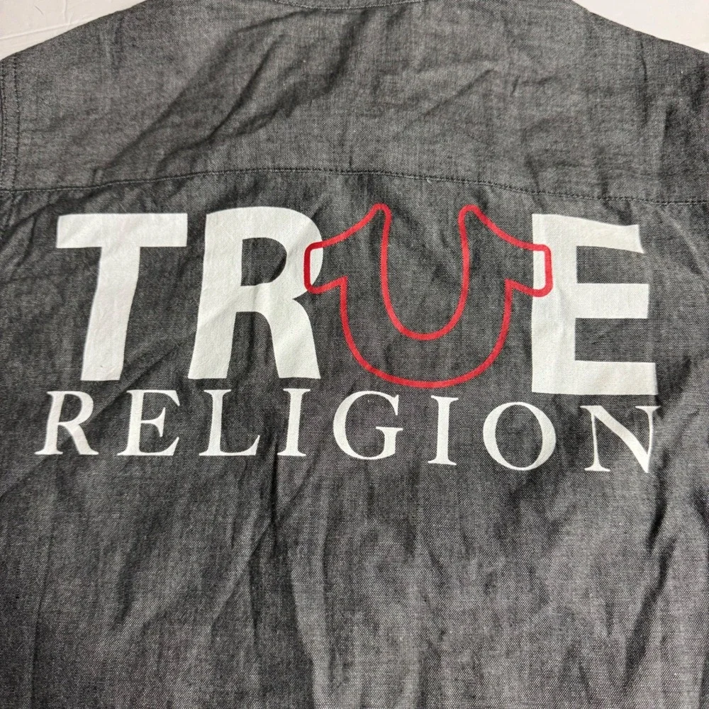 Kids True‎ Religion Gray Long Sleeve Button Up Shirt Size S